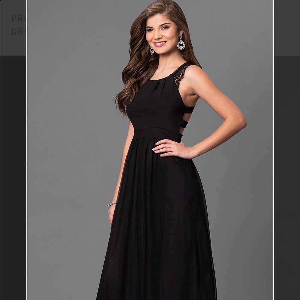 Black maxi dress with cut out back